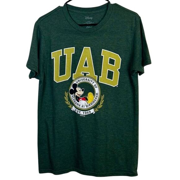 Disney UAB University Of Alabama At Birmingham Mickey T-Shirt M Green - Picture 1 of 5